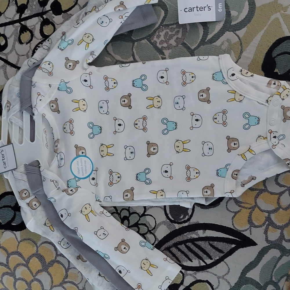 4 pack long sleeve onesies,  6mo